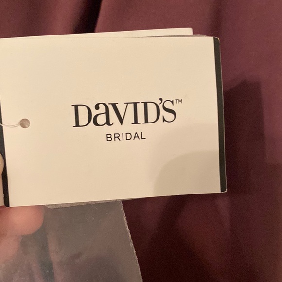 Oleg Cassini Knee Length Crepe Dress with Cascade in Color Chianti [Size: 14] - Picture 13 of 16